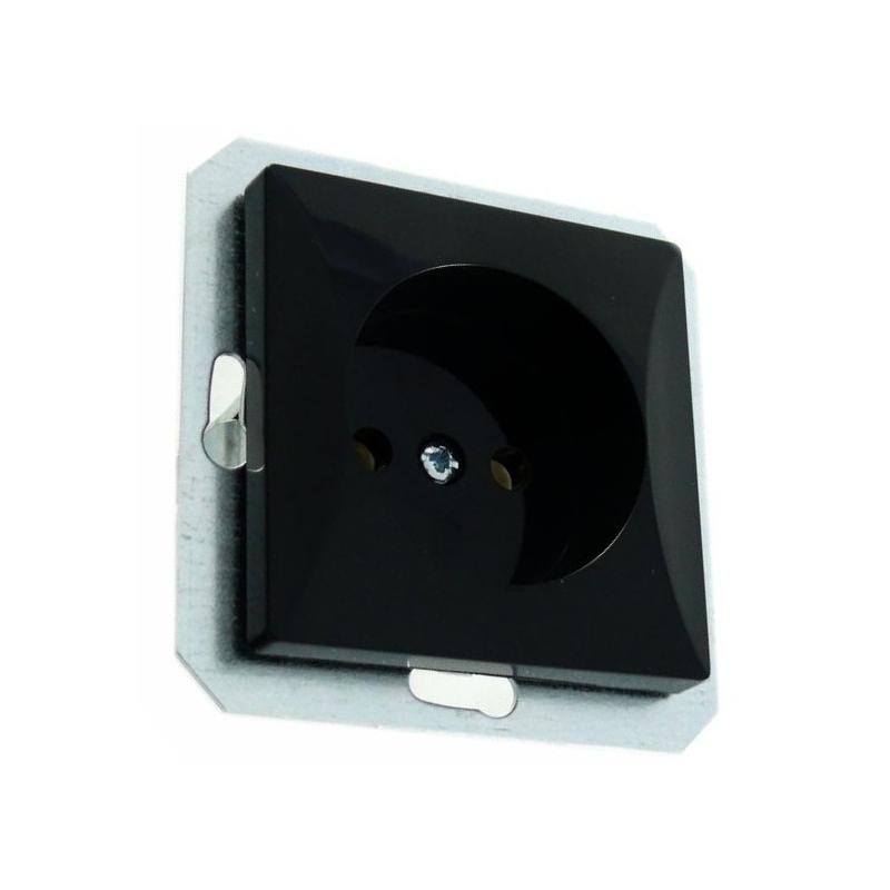 Abex Perła czarny mat - gniazdo pojedyncze PT-15P