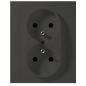 Berker Kwadrat antracyt - gniazdo podwójne (+0)
