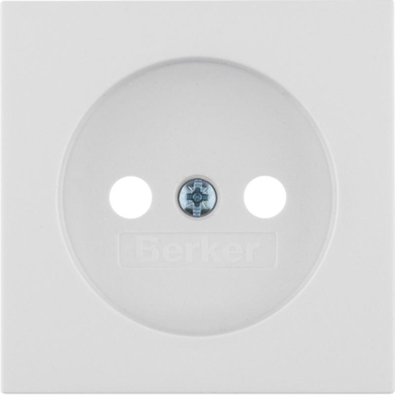 Berker Kwadrat biały - płytka do gniazda bez uziemienia