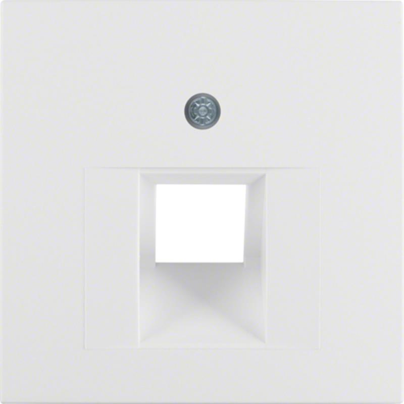 Berker Kwadrat biały - płytka pojedyncza do gniazda telefonicznego, komputerowego
