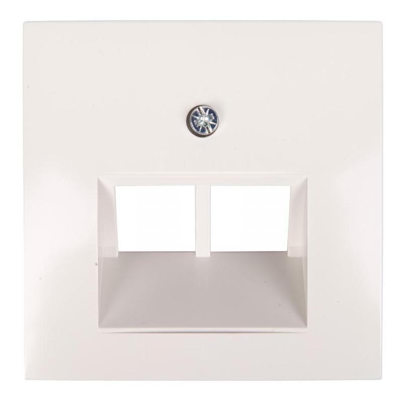 Berker Kwadrat biały - płytka podwójna do gniazda telefonicznego, komputerowego