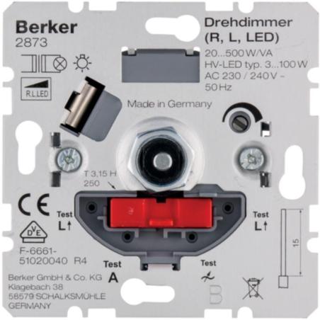 Berker - ściemniacz obrotowy R/L 20-500 W, LED 3-100W
