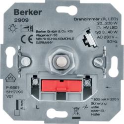 Berker - ściemniacz obrotowy R 20-200W, LED 3-40W Berker