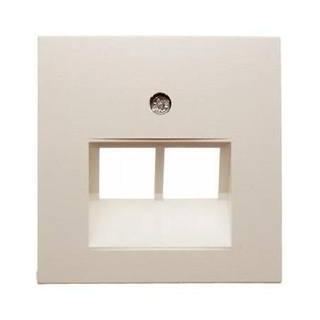 Berker Kwadrat kremowy - płytka podwójna do gniazda telefonicznego, komputerowego