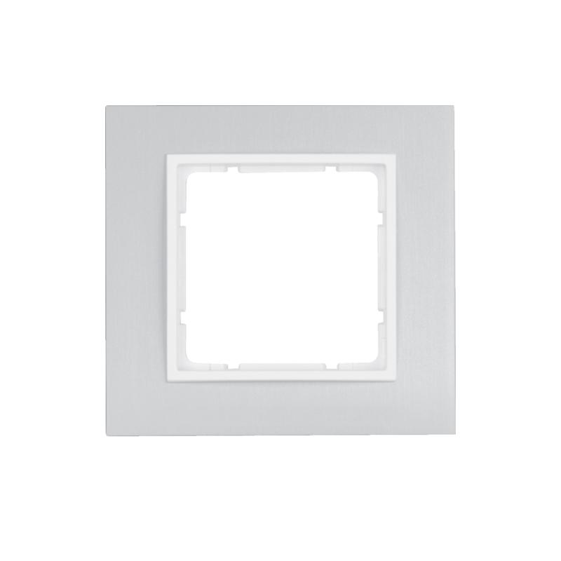 Berker B7 aluminium/biały - ramka 1