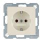 Berker Kwadrat kremowy - gniazdo pojedyncze SCHUKO