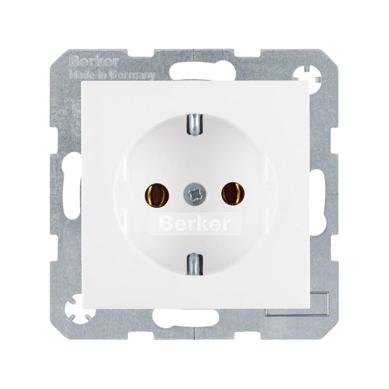 Berker Kwadrat biały - gniazdo pojedyncze SCHUKO