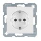 Berker Kwadrat biały - gniazdo pojedyncze SCHUKO z przesłonami