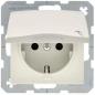 Berker Kwadrat kremowy - gniazdo SCHUKO z pokrywą