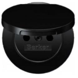 Berker R1/R3 czarny - Płytka do gniazda z uziemieniem z pokrywą z przesłonami Berker