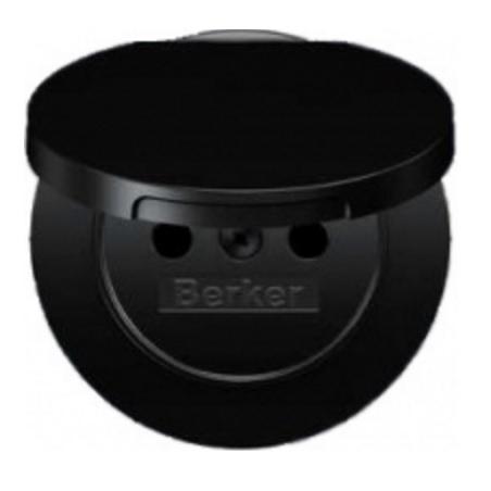 Berker R1/R3 czarny - Płytka do gniazda z uziemieniem z pokrywą z przesłonami