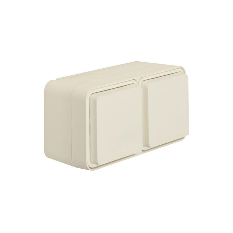 Berker W.1 biały mat - Gniazdo z uziemieniem -krotne z pokrywą