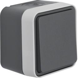 Berker W.1 szary - Łącznik 1-klawiszowy uniwersalny Berker