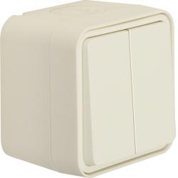 Berker W.1 biały mat - Łącznik 2-klawiszowy uniwersalny Berker