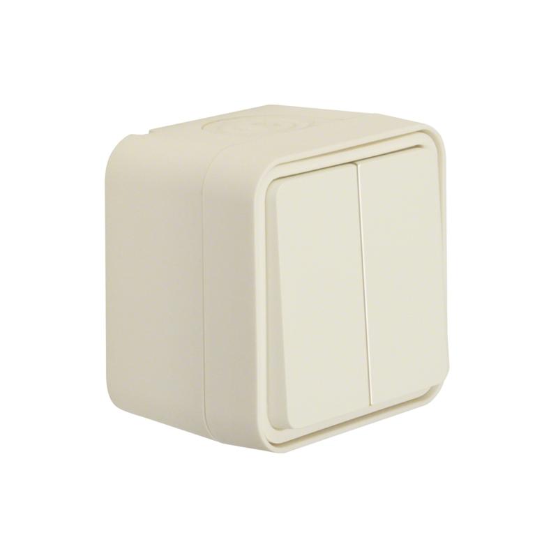 Berker W.1 biały mat - Łącznik 2-klawiszowy uniwersalny