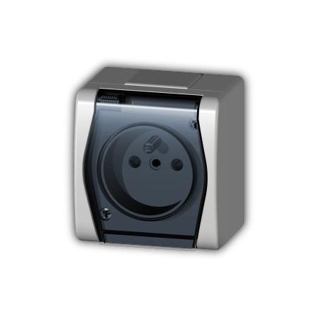 Hermes 2 (szary) - gniazdo pojedyncze z uziemieniem Elektro-Plast Nasielsk