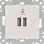 Hager Lumina biały - gniazdo podwójne USB