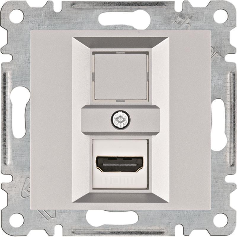 Hager Lumina srebrny - gniazdo HDMI