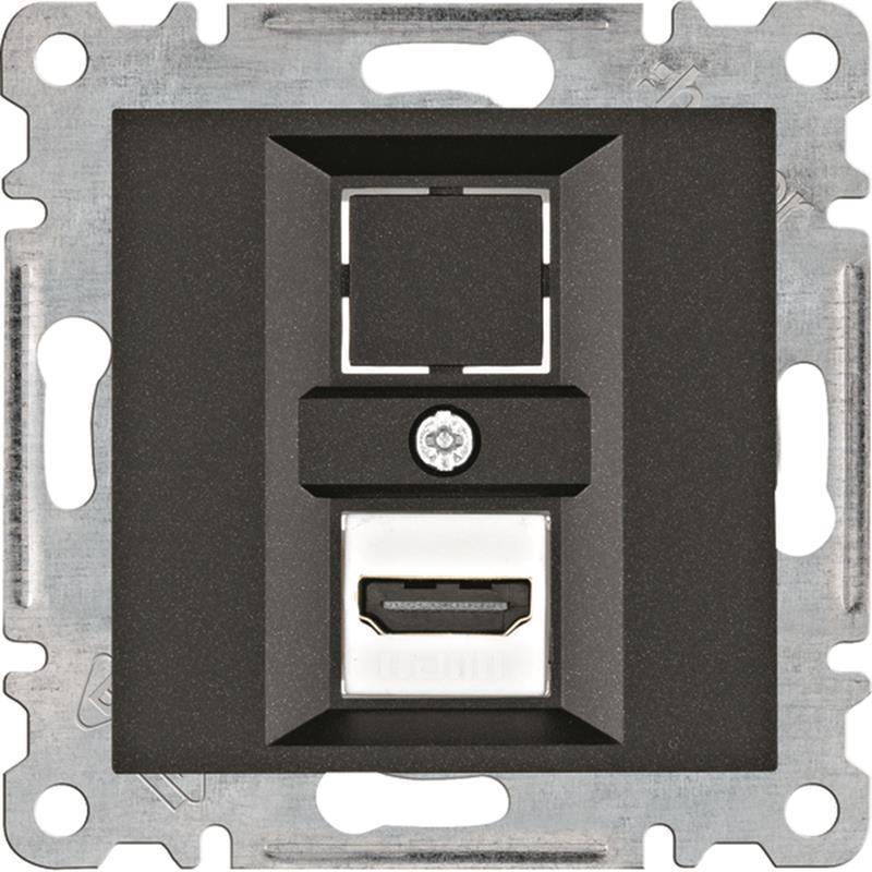 Hager Lumina czarny - gniazdo HDMI