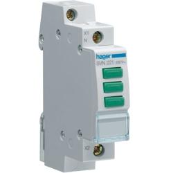Lampka kontrolna LED 3x zielona 230V AC - SVN221 Hager Hager Polo