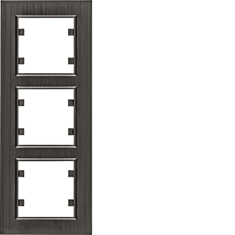 Hager Lumina Passion aluminium czarne - ramka 3 pionowa