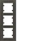 Hager Lumina Passion aluminium czarne - ramka 3 pionowa