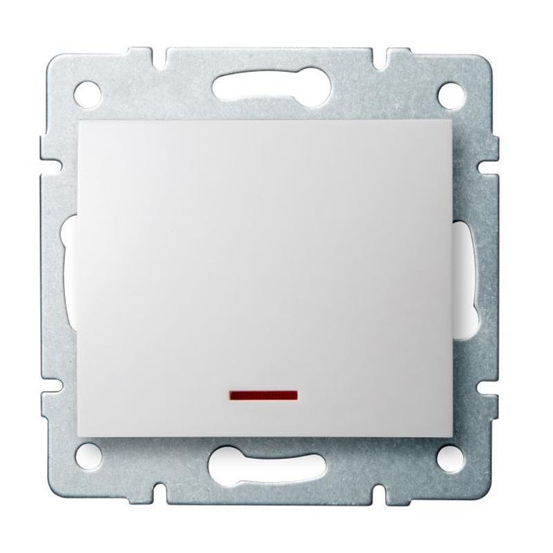 Kanlux Logi biały - łącznik jednobiegunowy z podświetleniem 25078 Kanlux Logi biały - łącznik jednobiegunowy z podświetleniem 25078