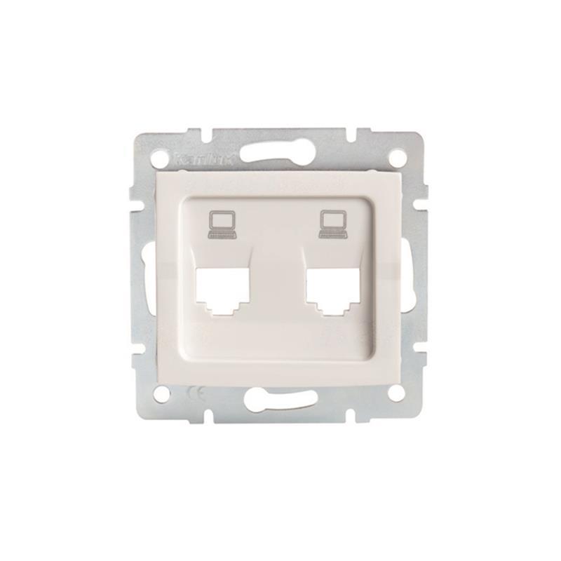 Kanlux Logi biały - obudowa gniazda podwójna. prosta 25936