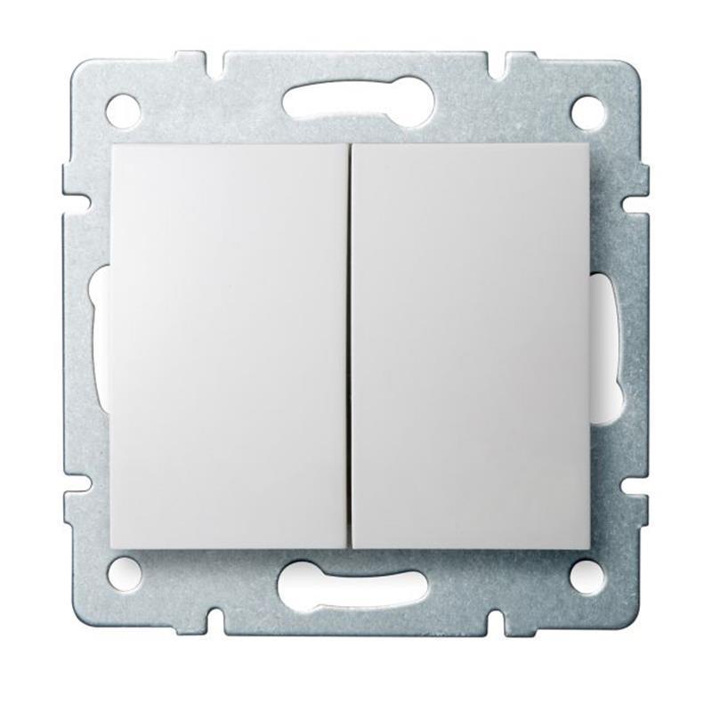 Kanlux Login  biały - łącznik podwójny zwierny 25069