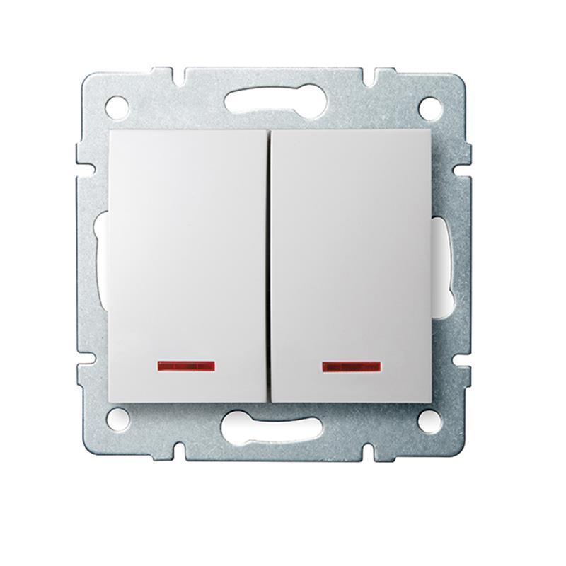 Kanlux Logi biały - łącznik zwierny z podświetleniem 25070