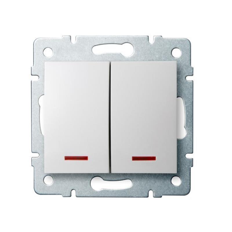 Kanlux Logi biały - łącznik świecznikowy z podświetleniem 25079 Kanlux Logi biały - łącznik świecznikowy z podświetleniem 25079