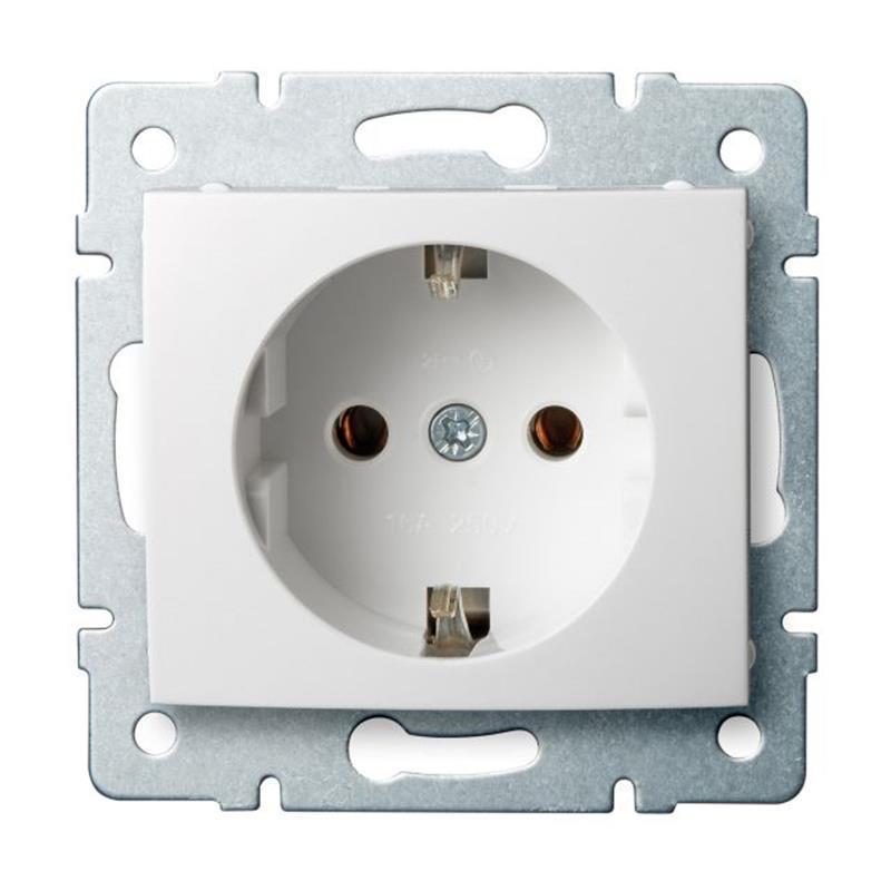 Kanlux Logi biały - gniazdo pojedyncze (+0) SCHUKO 25085