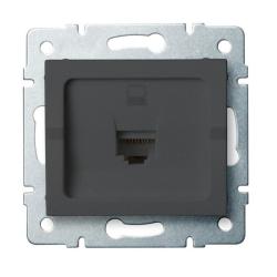 Kanlux Logi grafit - gniazdo komputerowe pojedyńscze kat.5e 25285 Kanlux
