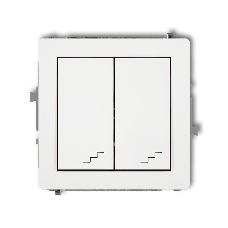Karlik Deco biały - łącznik podwójny schodowy - DWP-33