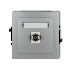 Karlik Deco srebrny - gniazdo antenowe typu F (1xSAT) - 7DGF-1 Karlik