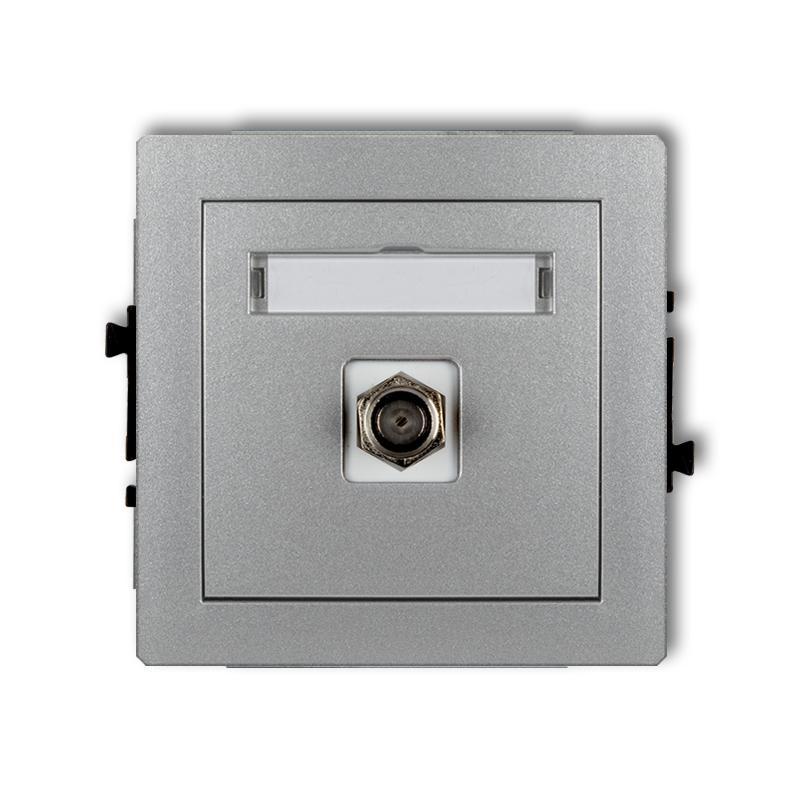 Karlik Deco srebrny - gniazdo antenowe typu F (1xSAT) - 7DGF-1