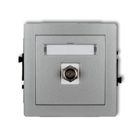 Karlik Deco srebrny - gniazdo antenowe typu F (1xSAT) - 7DGF-1