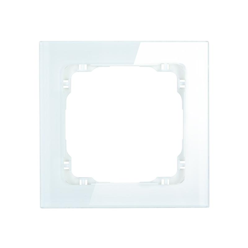 Karlik Deco biały/biały - ramka efekt szkła 1-krotna - 0-0-DRS-1