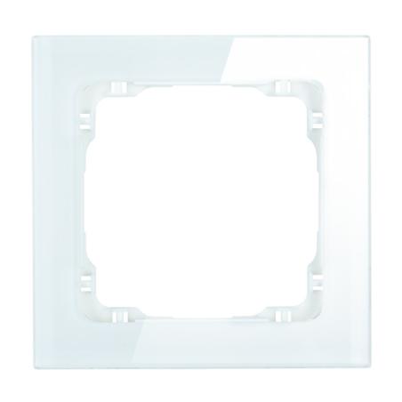 Karlik Deco biały/biały - ramka efekt szkła 1-krotna - 0-0-DRS-1