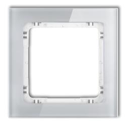 Karlik Deco biały/biały - ramka efekt szkła 1-krotna - 0-0-DRS-1 Karlik