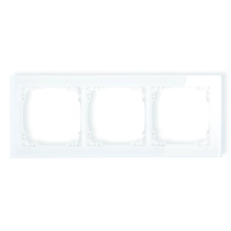 Karlik Deco biały/biały - ramka efekt szkła 3-krotna - 0-0-DRS-3