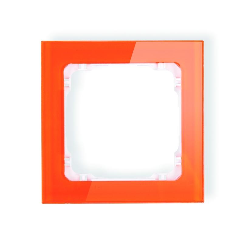 Karlik Deco pomarańczowy/biały - ramka efekt szkła 1-krotna - 13-0-DRS-1