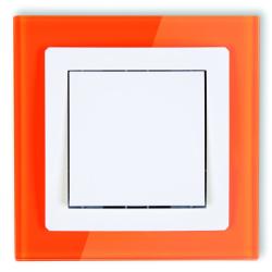 Karlik Deco pomarańczowy/biały - ramka efekt szkła 1-krotna - 13-0-DRS-1 Karlik