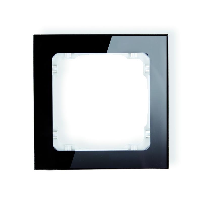 Karlik Deco czarny/biały - ramka efekt szkła 1-krotna - 12-0-DRS-1
