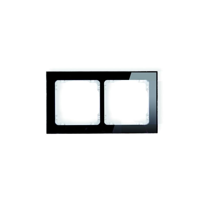 Karlik Deco czarny/biały - ramka efekt szkła 2-krotna - 12-0-DRS-2