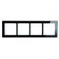 Karlik Deco czarny/biały - ramka efekt szkła 4-krotna - 12-0-DRS-4