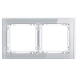 Karlik Deco szary/biały - ramka efekt szkła 2-krotna - 15-0-DRS-1 Karlik