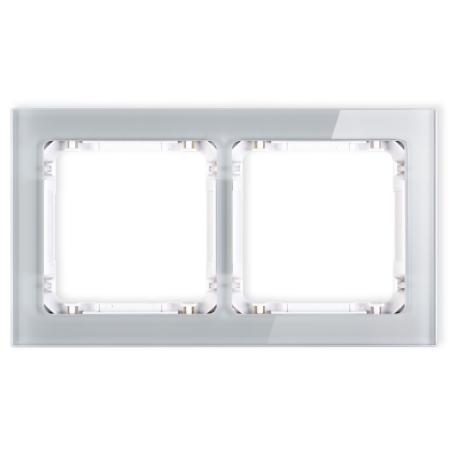 Karlik Deco szary/biały - ramka efekt szkła 2-krotna - 15-0-DRS-1