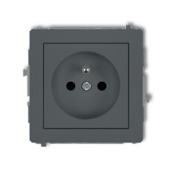 Karlik Deco grafitowy mat - gniazdo pojedyncze z uziemieniem - 28DGP-1z Karlik