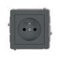 Karlik Deco grafitowy mat - gniazdo pojedyncze z uziemieniem - 28DGP-1z